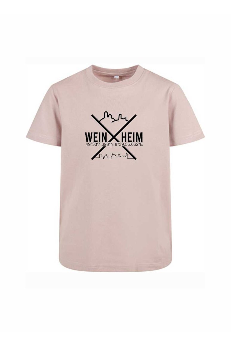 Kinder T-Shirt Weinheim Koordinaten Kreuz (Druckfarbe schwarz)